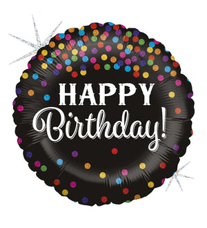 Grabo 18" P. Glıtterıng Bırthday Confettı Folyo Uçan Balon