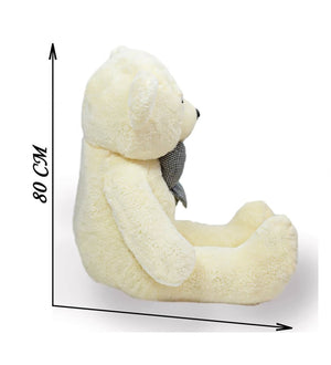 80 Cm Beyaz Papyonlu Ayıcık