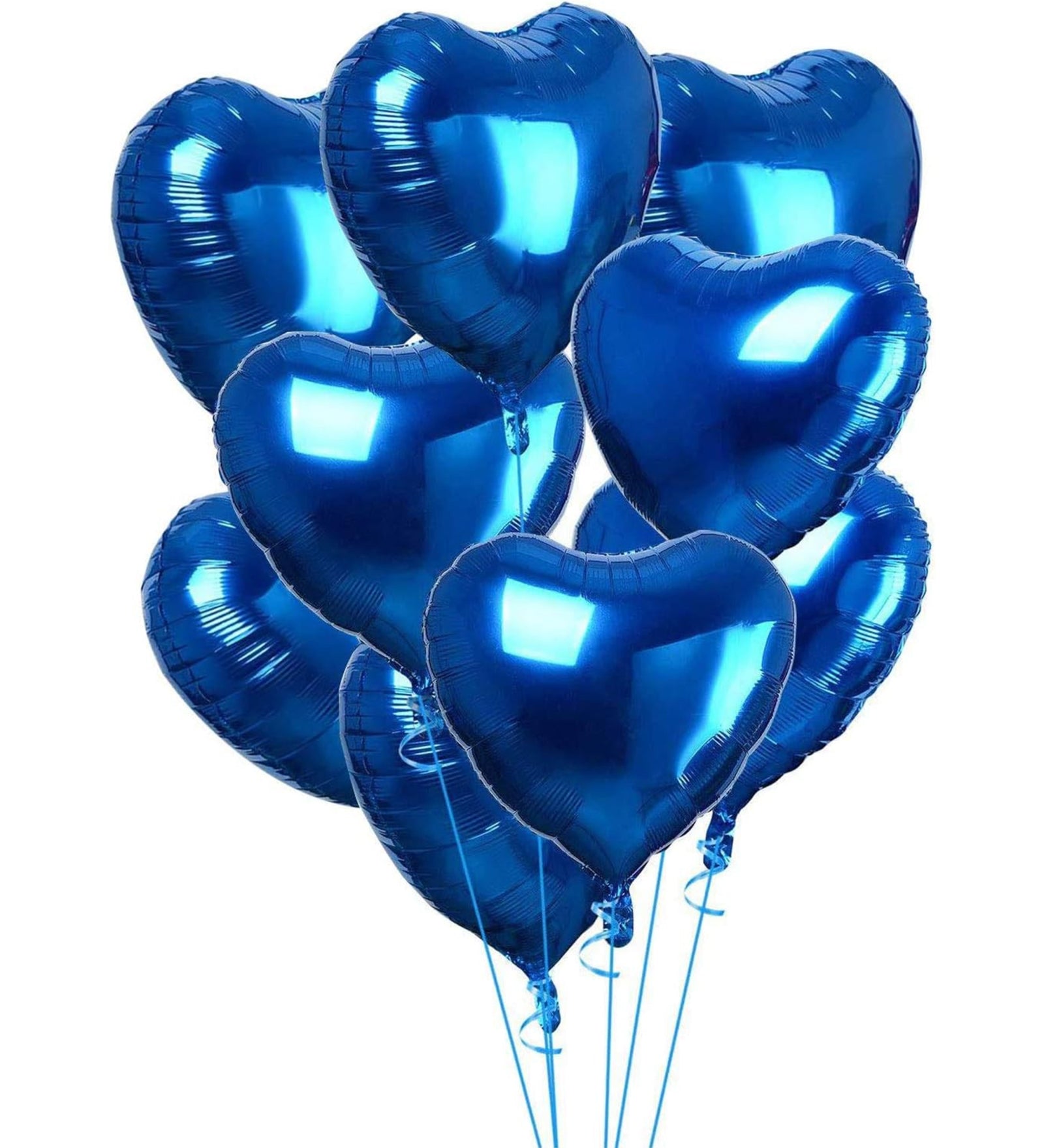 7'Li Mavi Kalp Folyo Uçan Balon