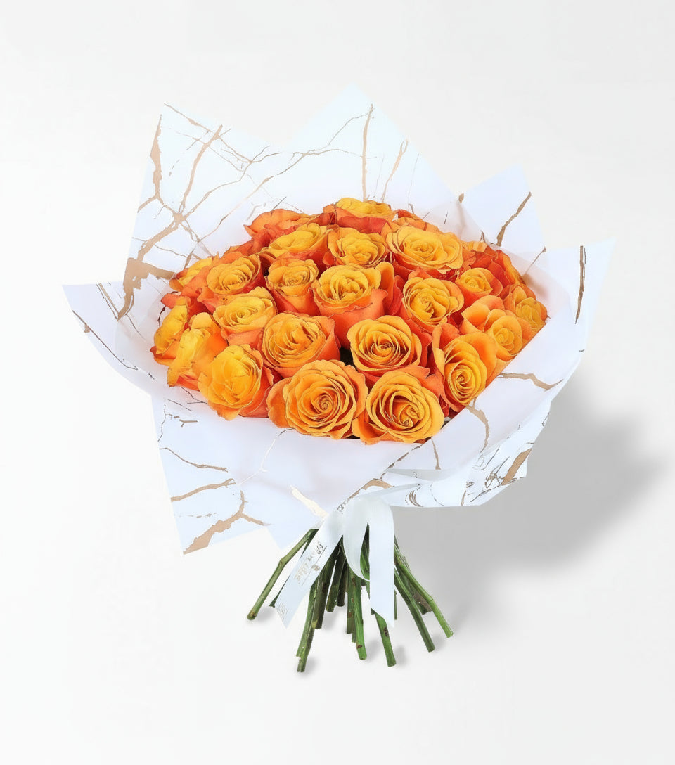 Happy 30 Turuncu Gül Buketi