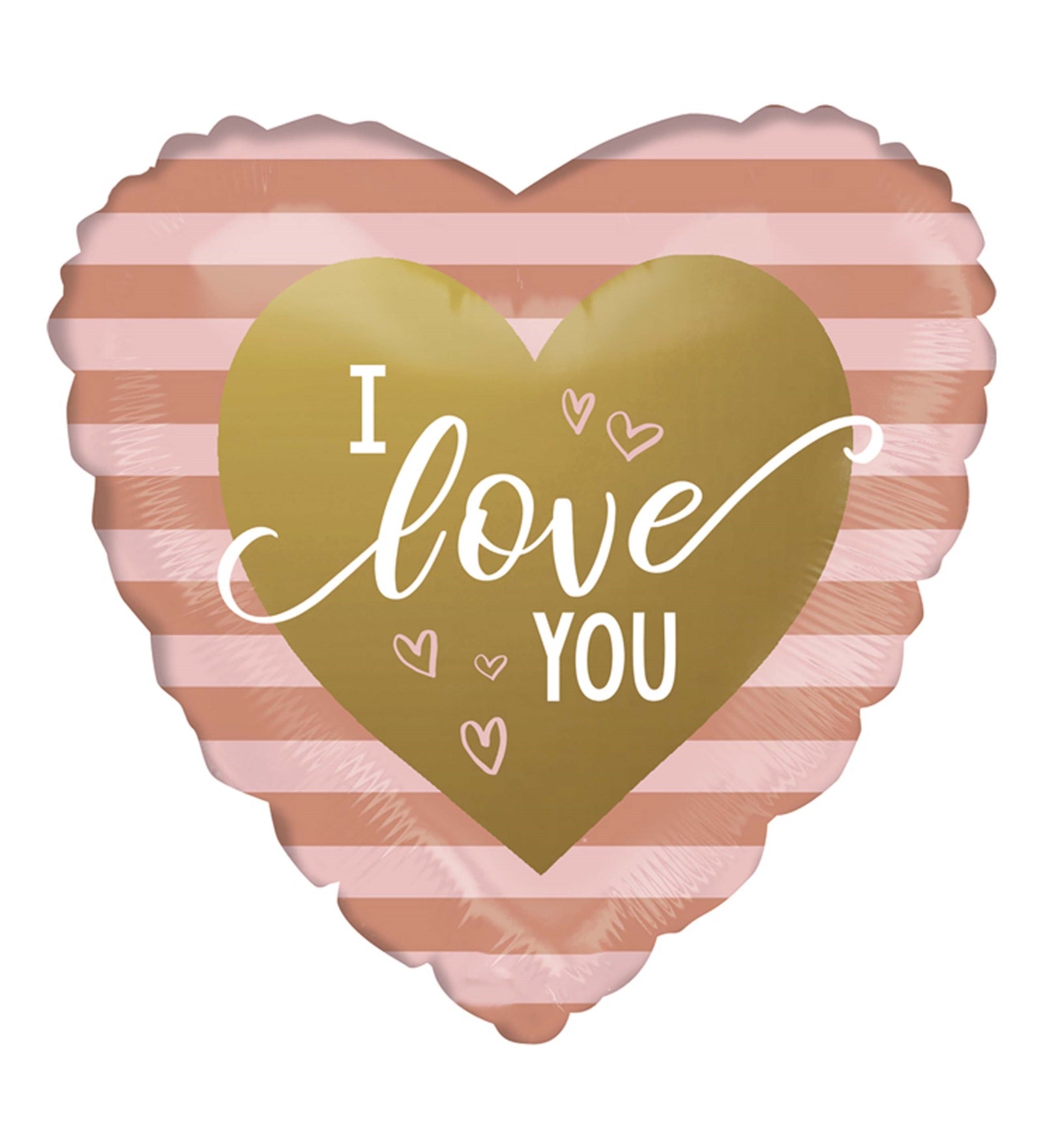 Grabo 18" P. Rose Gold Strıpe I Love You Folyo Uçan Balon