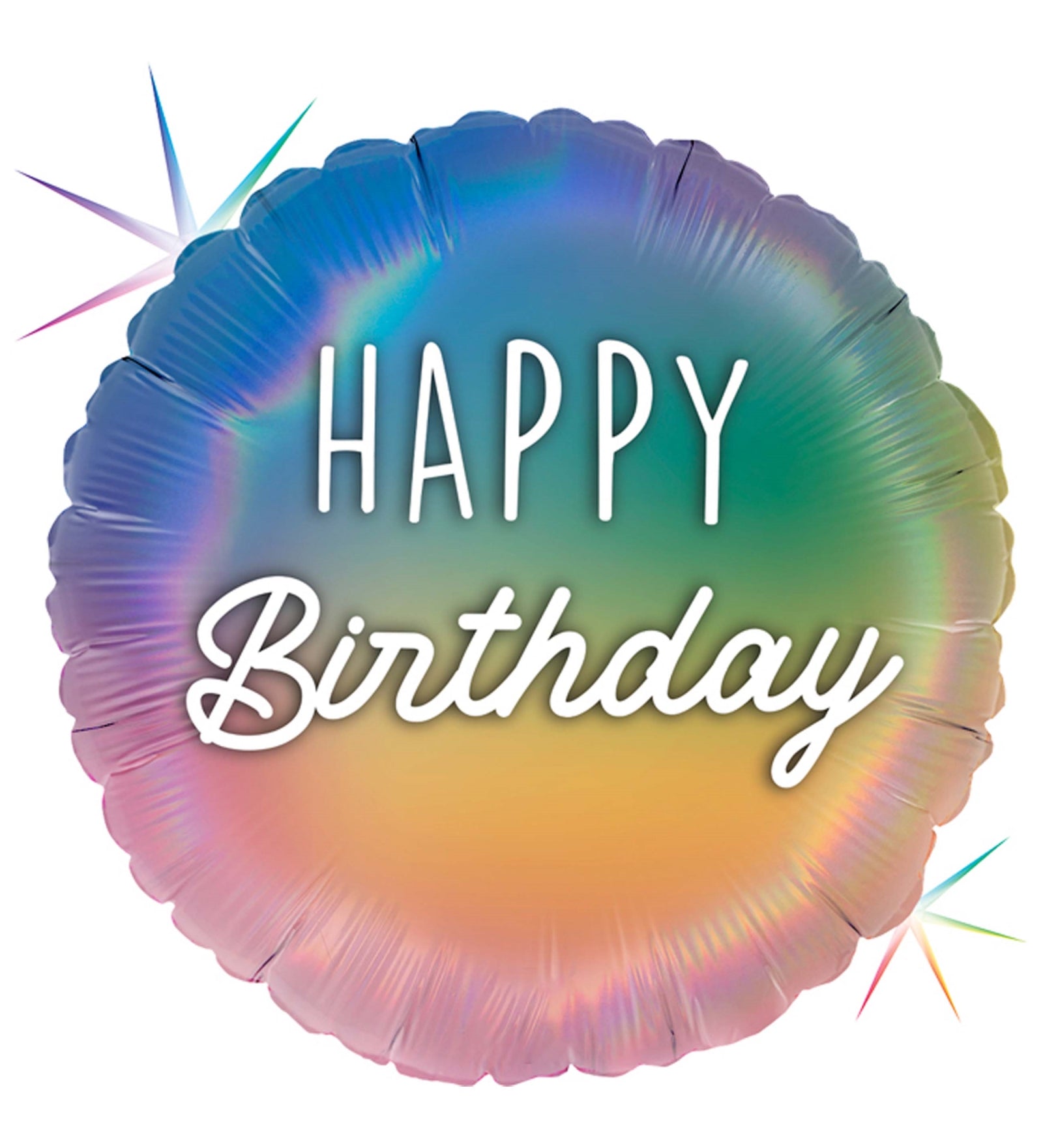 18" P. Happy Bırthday Colourful Raınbow Folyo Uçan Balon