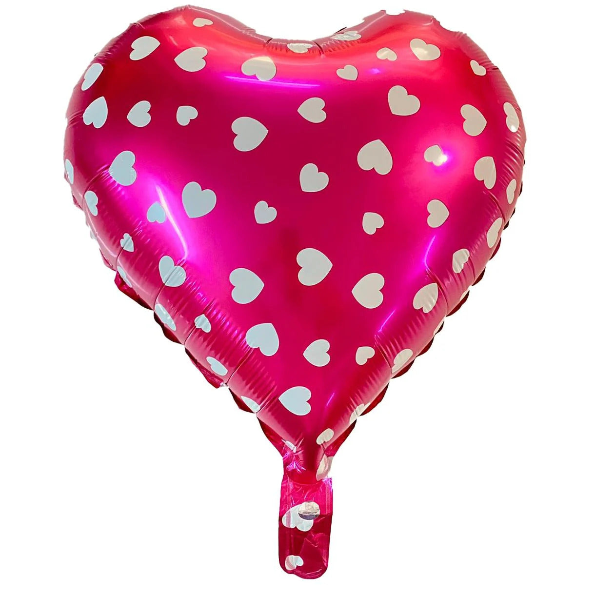 18" Kalp Puanlı Pembe Folyo Uçan Balon