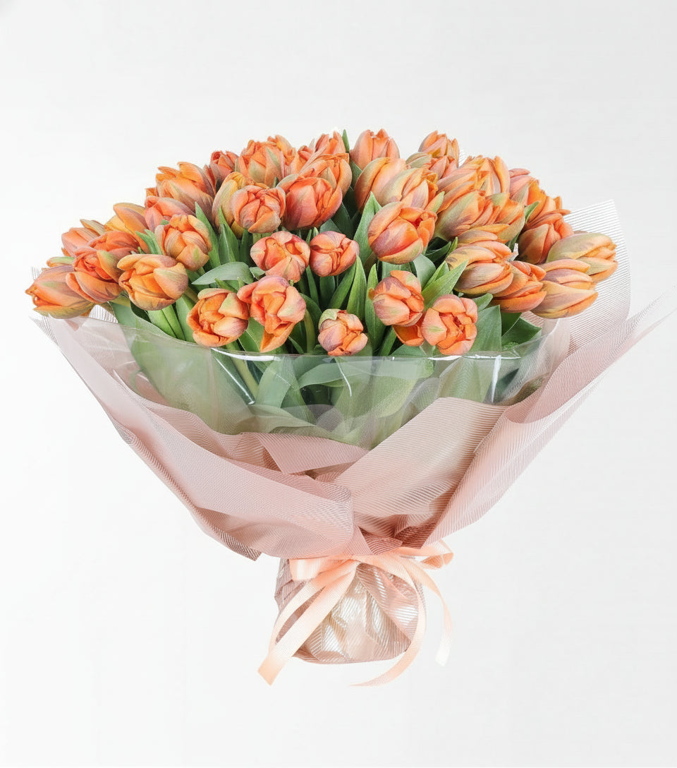 50 Adet Turuncu Lale Buketi