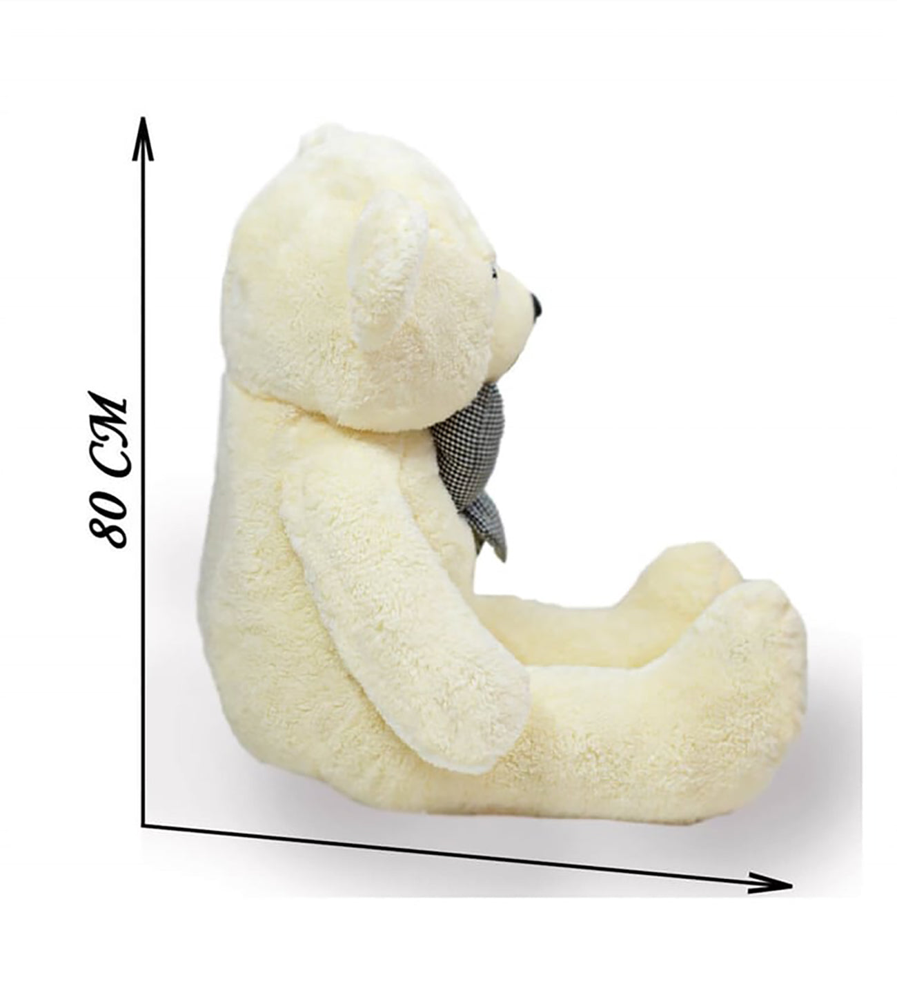 80 Cm Beyaz Papyonlu Ayıcık