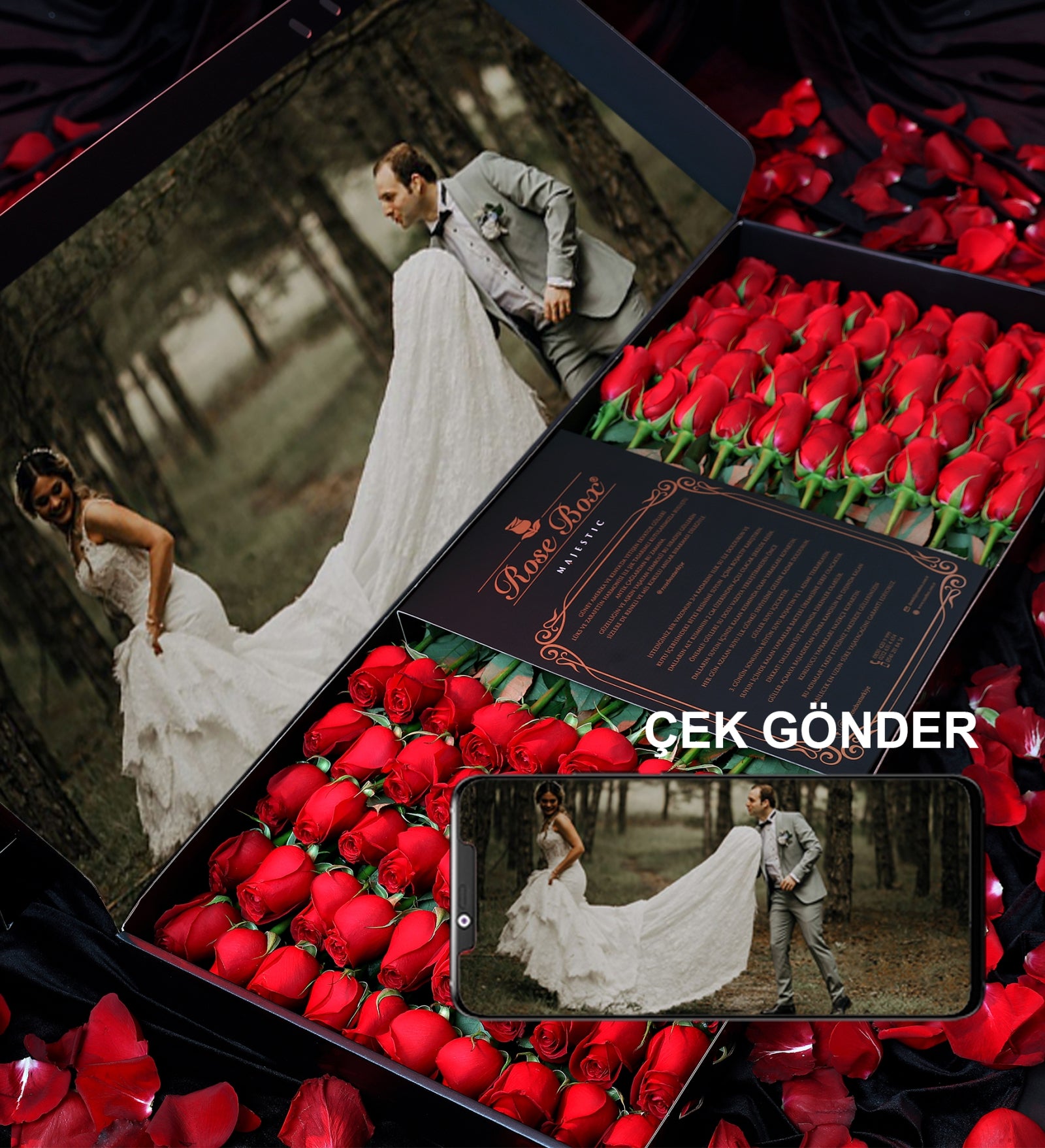 Çek Gönder 2 - Kişiye Özel Fotoğraflı Gül Kutusu