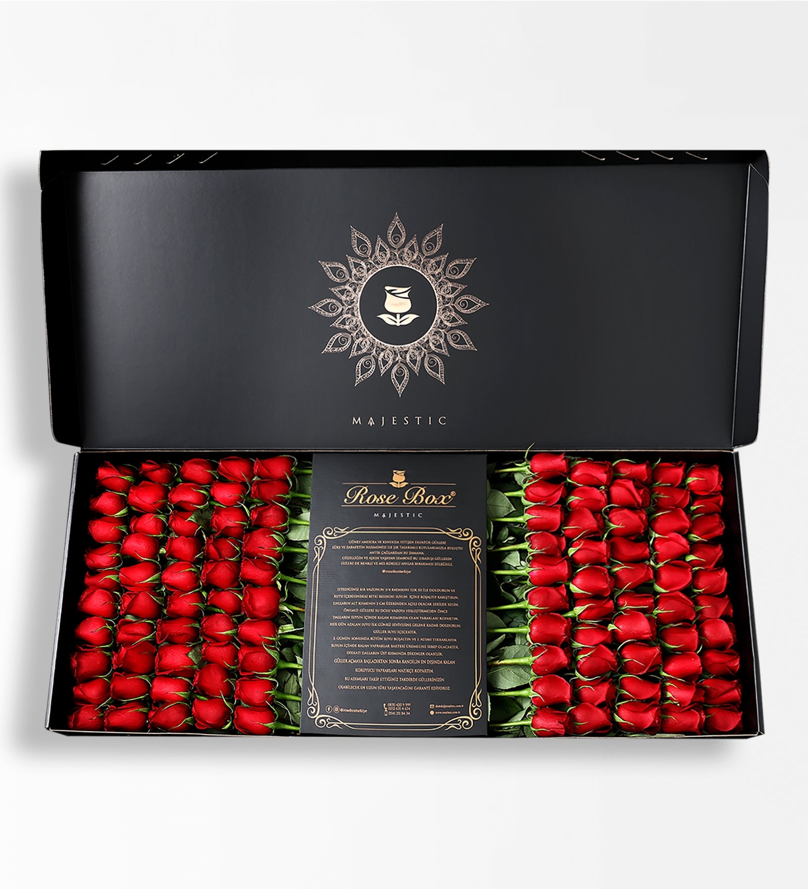 Premium 100 Kutuda 100 Kırmızı Gül