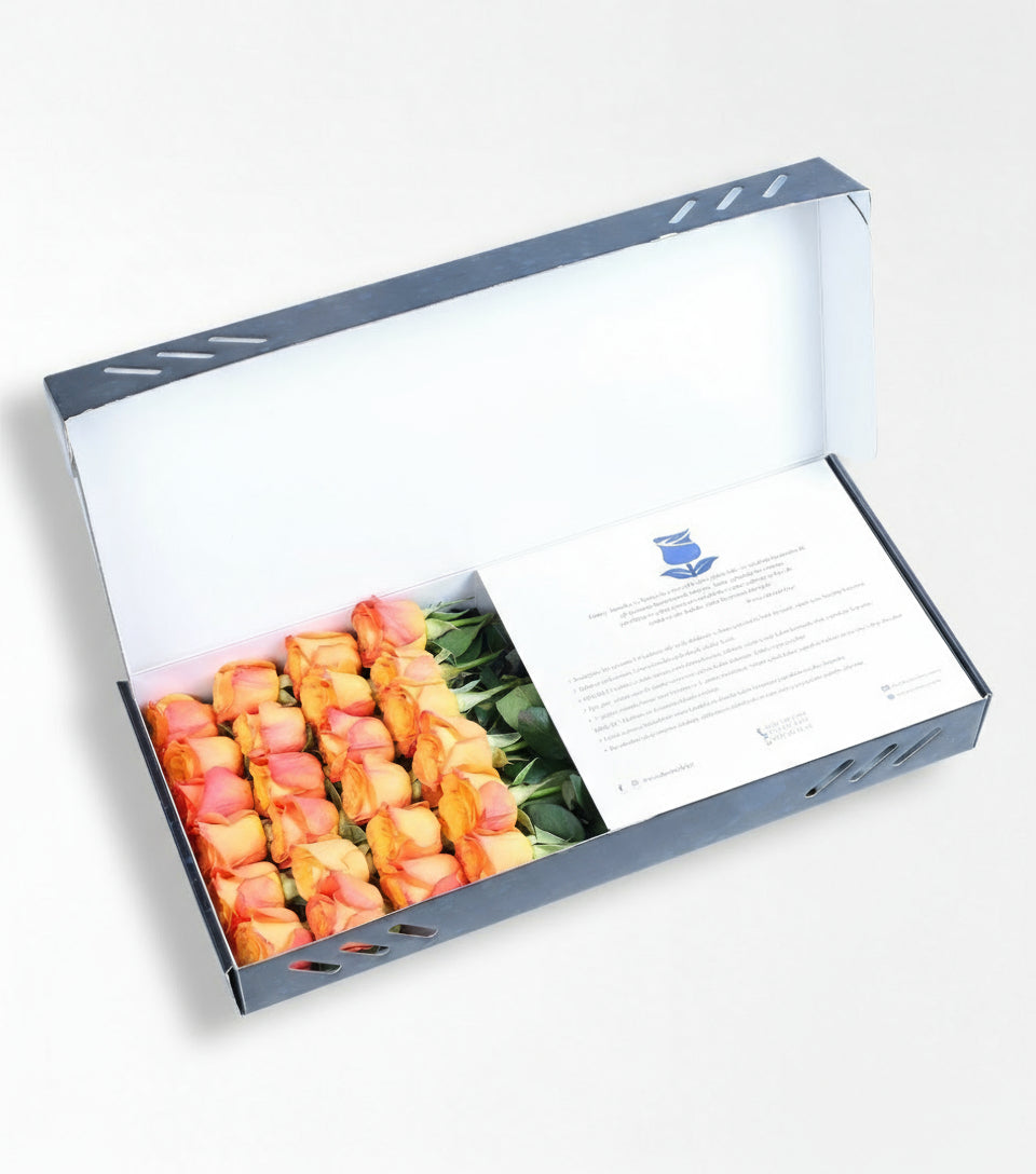 Mila Kutuda 24 Adet Turuncu Gül