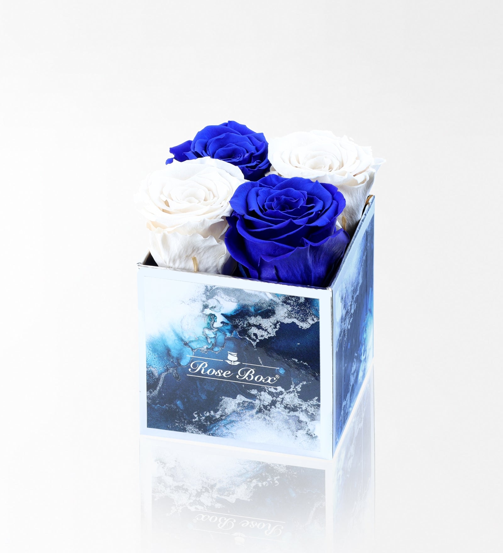 Sea Blue 4 Mavi Beyaz Solmayan Gül