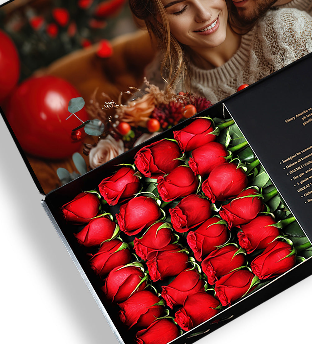 Fatoğraf Baskılı 24 lü Kırmızı Gül