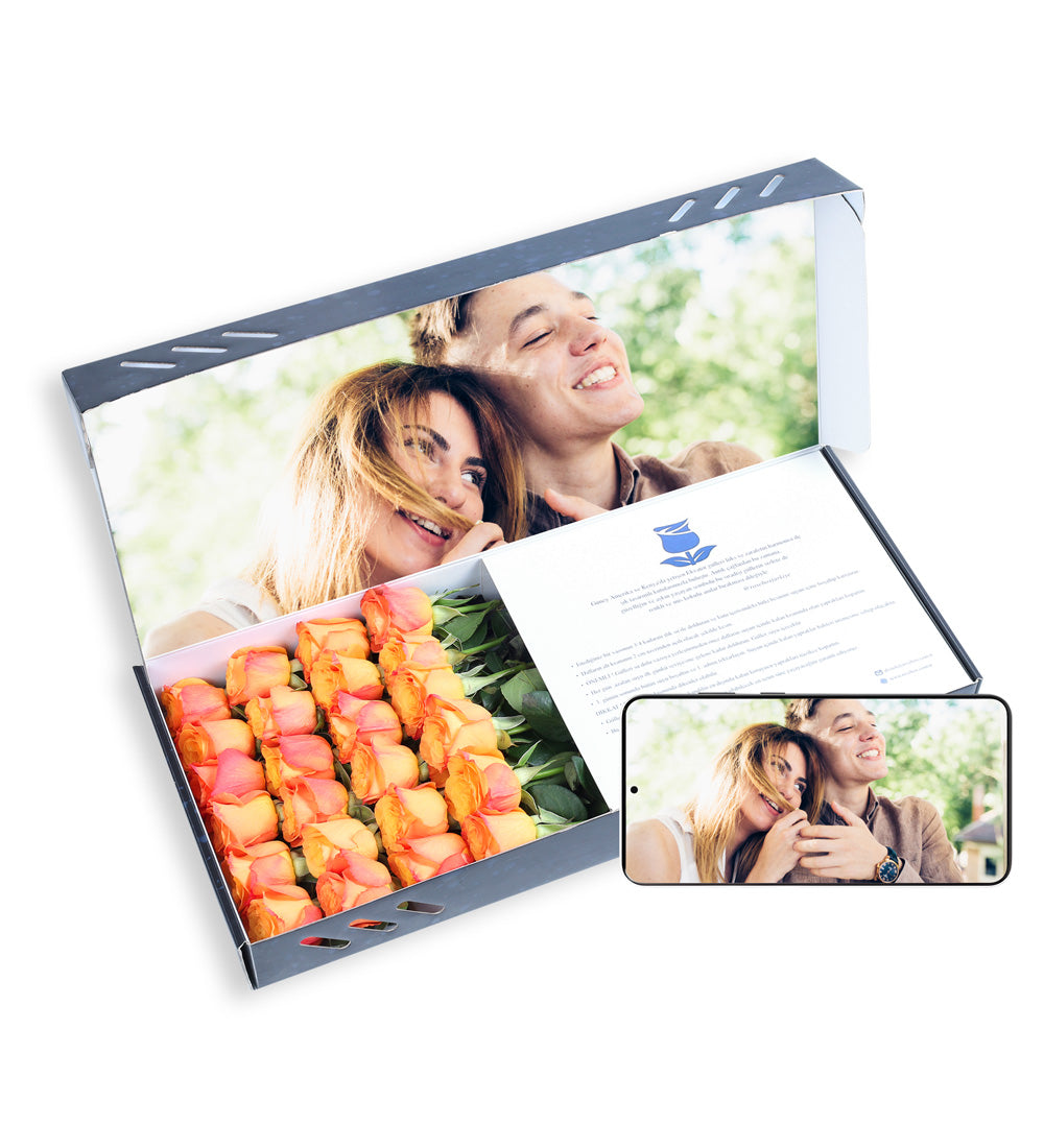 Fotoğraf Baskılı Turuncu Gül