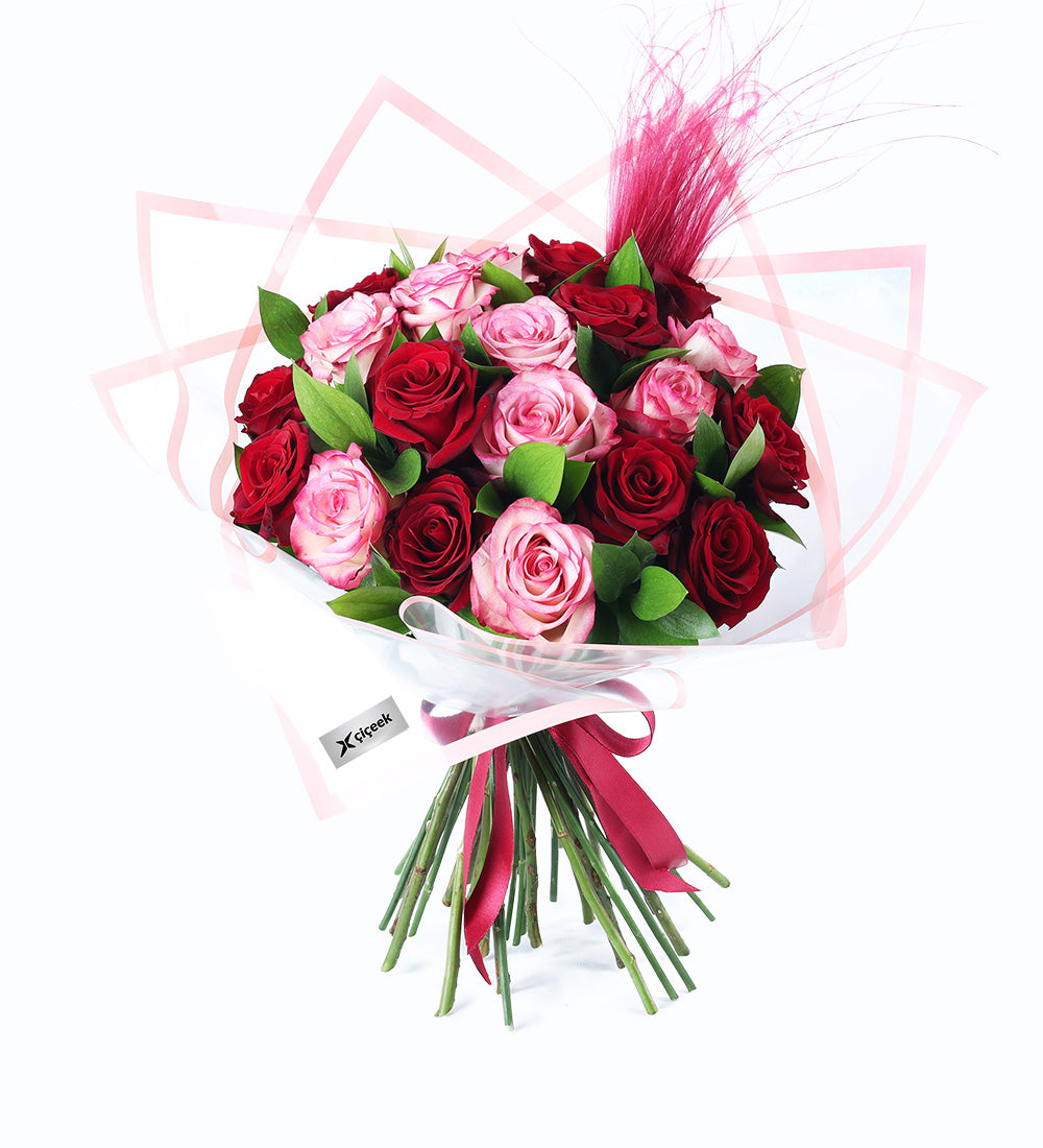 Inlove Xl - Pembe Kırmızı Gül Buketi