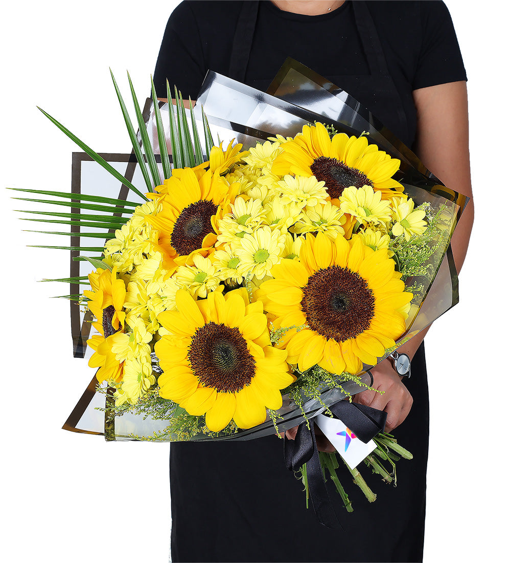 Sarı Papatya Ve Ayçiçeği Buketi XL