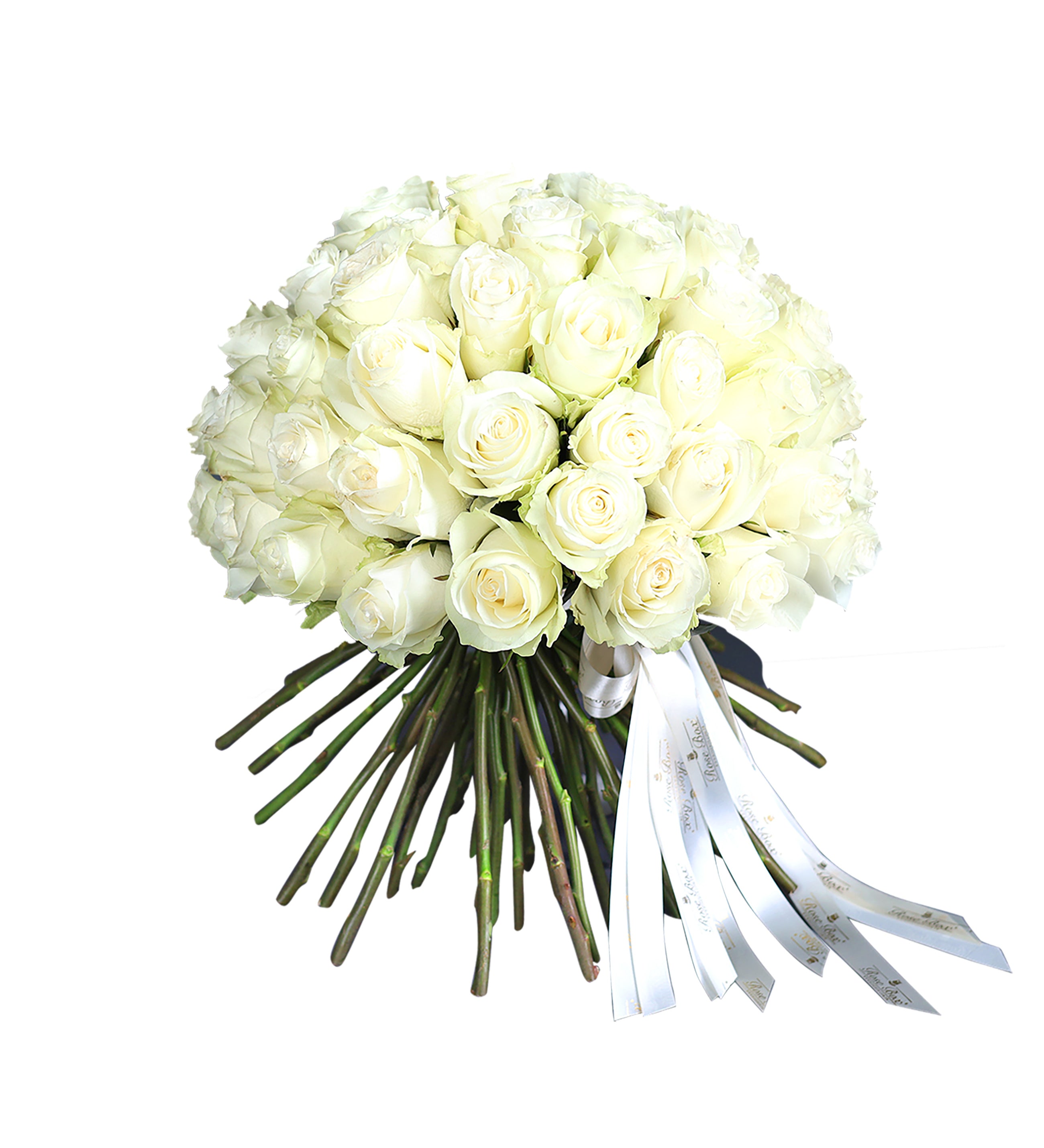 White Grand 50 Beyaz Gül Buketi